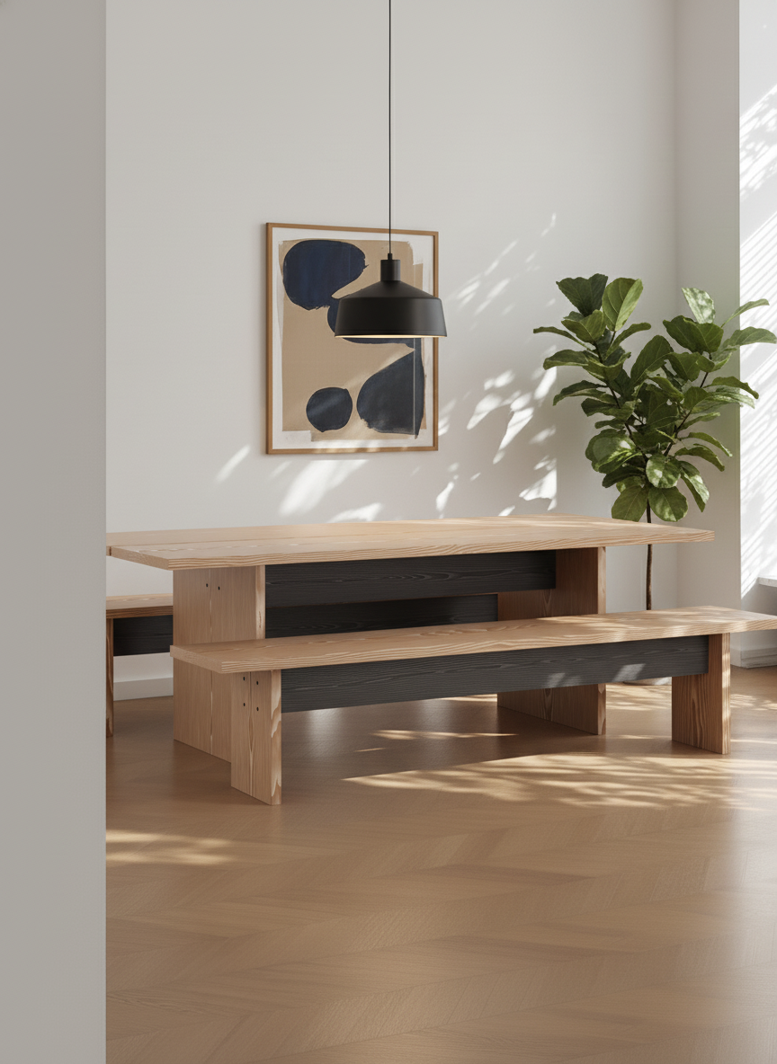 SILHOUETTE - Spisebord 220cm massiv Douglasgran