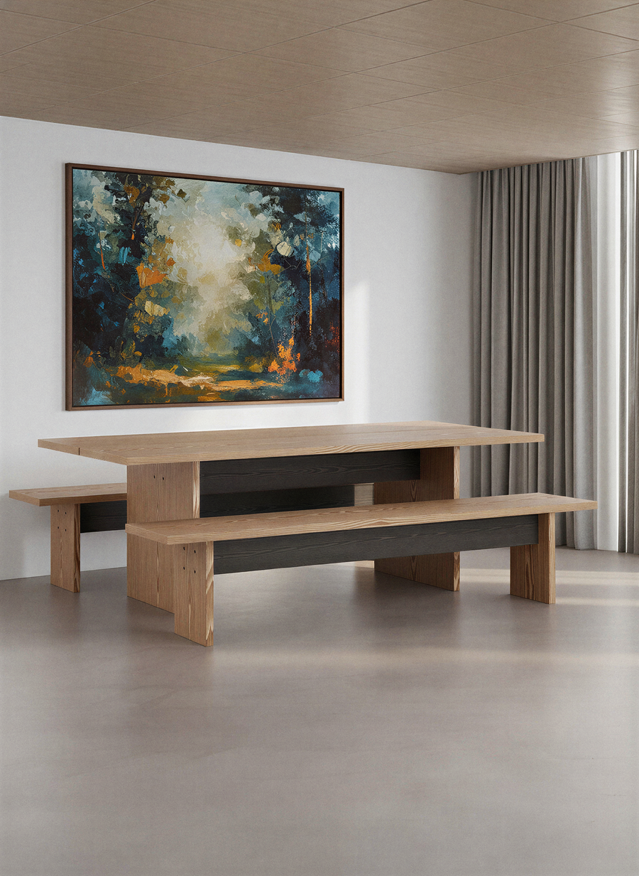 SILHOUETTE - Spisebord 220cm massiv Douglasgran